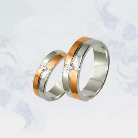обручальные кольца из серебра с золотыми вставками