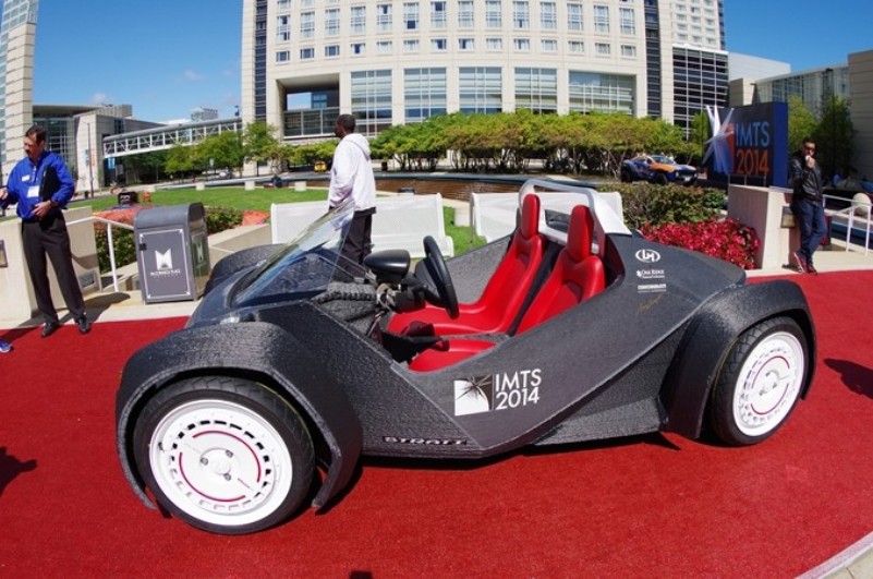 2014 году первый полностью напечатанный на 3D-принтере автомобиль